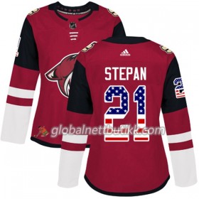 Arizona Coyotes Hockeydrakt Derek Stepan 21 2017-2018 USA Flag Fashion Svart Adidas Authentic - Dame